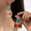 Wholesale Aztec Acrylic Landscape Painting Earrings