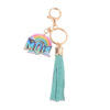 Wholesale Mother's Day Leather Tassel Rainbow Keychains