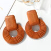 Wholesale Wooden Geometric Simple Earrings