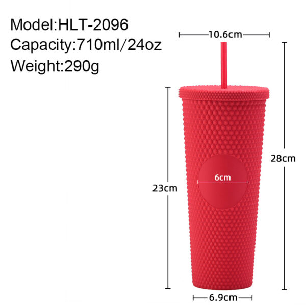 Wholesale Double Layer Plastic Straw Cup