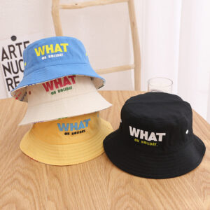 Wholesale Cotton Letter Flat Top Kids Bucket Hat
