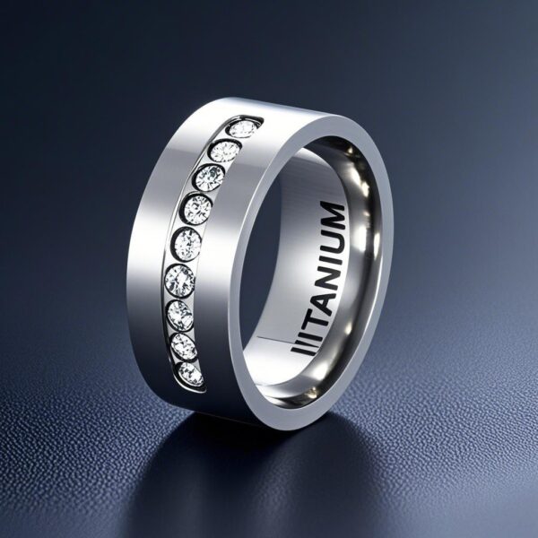 Wholesale Diamond Inlaid Men's Titanium Steel Rings