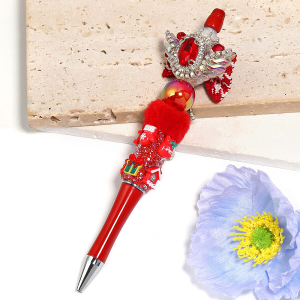 Wholesale 5pcs Christmas Snowflake Handmade Rhinestone Starry Sugar DIY Ballpoint Pen