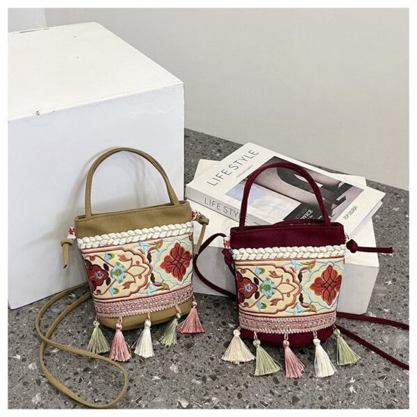 Wholesale Canvas Ethnic Tassel Bag