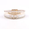 Wholesale Diamond Four Layer Braided Leather Bohemian Bracelet