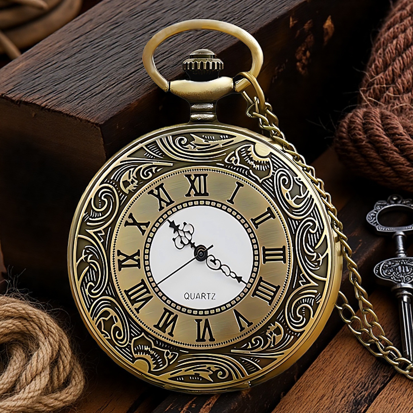 Wholesale Hollow out retro flip quartz cket watch