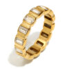 Wholesale Square Zirconia Inlaid Stainless Steel Ring