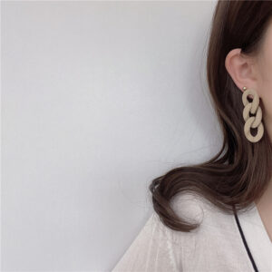 0634 Curry color chain ear clip Pearl Spring ear clip