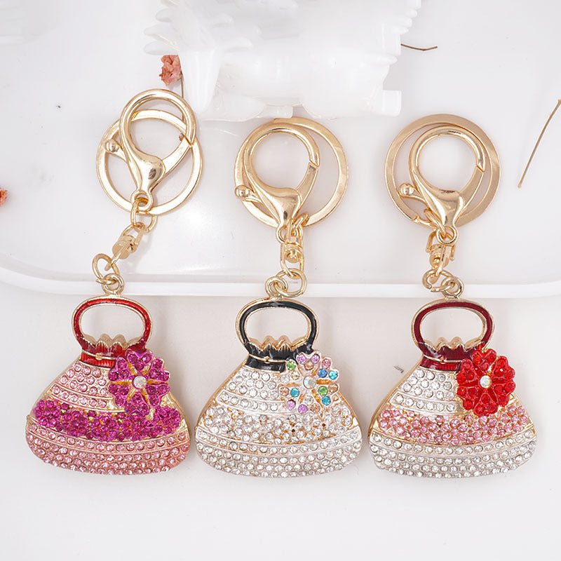 Wholesale Diamond Bag Shape Alloy Keychain