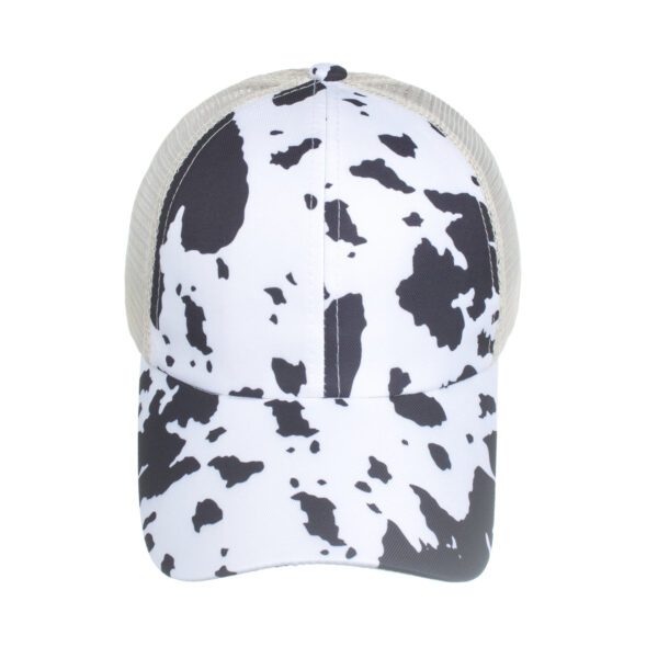 O1CN01wfUdpi1GDLZVskzAA_2018910588-0-cib Wholesale Cow Pattern Cross Elastic Mesh Ponytail Baseball Cap
