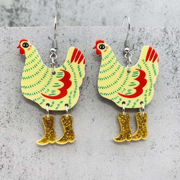 O1CN01wgPqJi26rWUcvLcMn_2209785017715-0-cib Wholesale Funny High Heels Polka Dot Rooster Acrylic Earrings