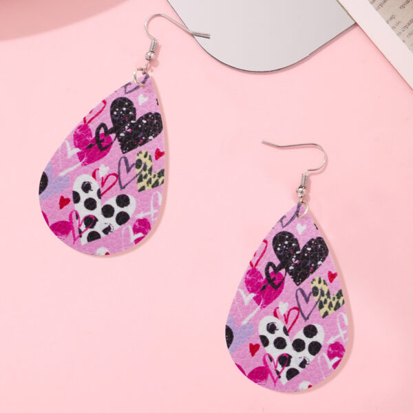 O1CN01wgcZoZ1ftMP5DVtxh_3172764064-0-cib Wholesale Valentine's Day Love Romantic Polka Dot Stripe Printed Water Drop Leather Earrings