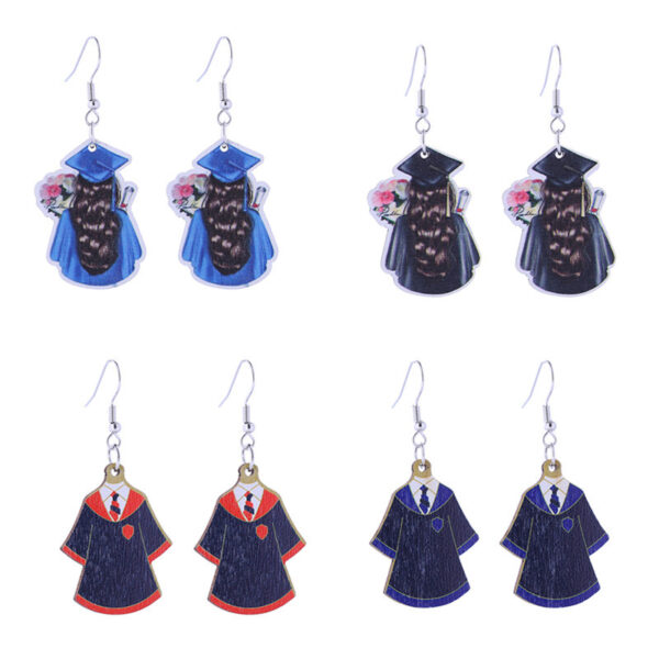 Wholesale Graduation Season Wooden Earrings