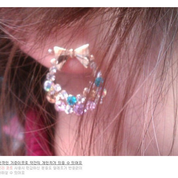 Wholesale Colored Diamonds Bows Alloy Earrings