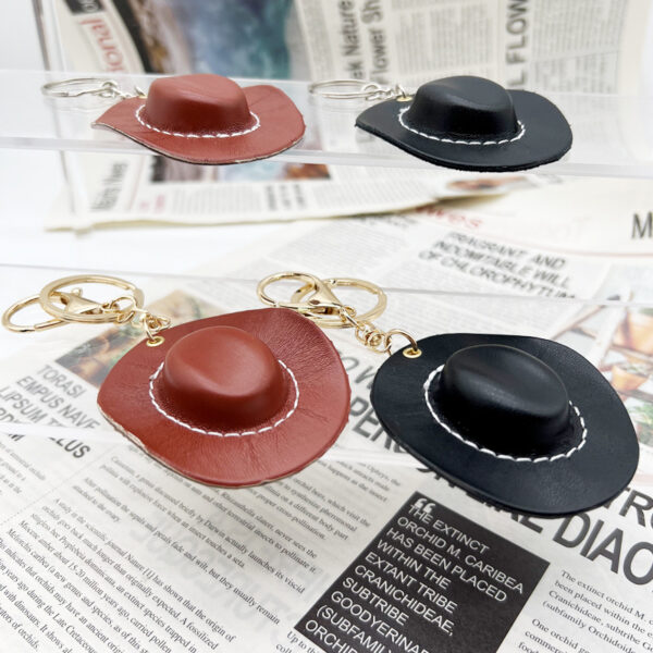 O1CN01wihxf321Ch5QdA6hu_2214806296949-0-cib Wholesale PU Leather Western Cowboy Hat Keychains