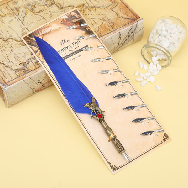 Wholesale Vintage Engraved Feather Dip Pens