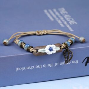 White Flower Blue Heart Pole