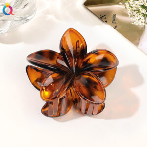 8cm plumeria-amber coffee color / Qiyue factory direct sales