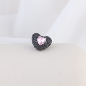 Black peach heart western region pink main stone