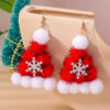 Wholesale Christmas Tree Christmas Hat Earrings Personalized Hand Braided Earrings
