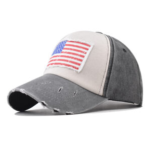Gray spell black American flag baseball cap / Adjustable