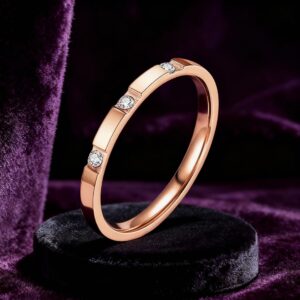 9-1 rose gold three diamonds / No. 5