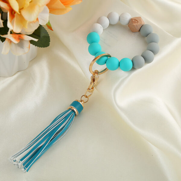 Wholesale Silicone Beaded Wrist Keychain