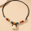 Wholesale Red Pendant Long Ceramic Necklace