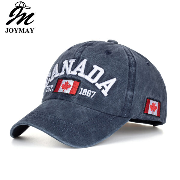 Wholesale CANADA Letter Washed Cotton Distressed Baseball Cap