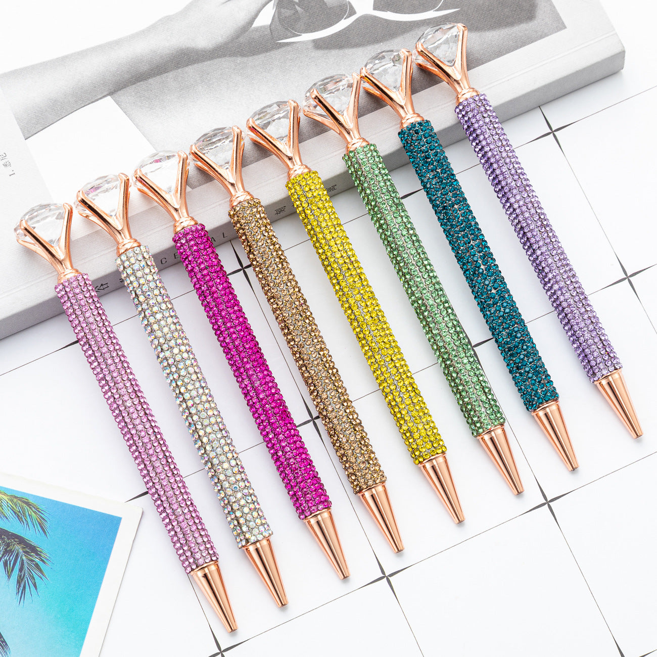 Wholesale Metal Big Diamond Ballint Pen