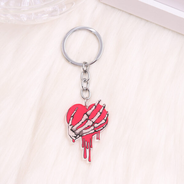 Wholesale Valentine's Day Love Dwarf Flamingo Rainbow Acrylic Keychain