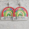 Wholesale rulers, pencils, apples, rainbow leopard print acrylic earrings, teacher gifts