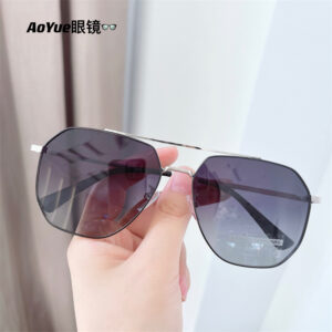 Black silver frame double Gray