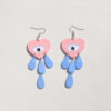 Wholesale Earrings Acrylic Morandi Color Love Eyes Tassel Teardrops