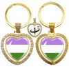 O1CN01wt823l1tijuHh7Vhv_2212752275936-0-cib Wholesale LGBT Rainbow Rhinestone Heart Shaped 360 Degree Rotating Double Sided Metal Keychain