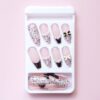 Wholesale Black French Chanel Long Pink Wearable Fake T-stick Nail Art