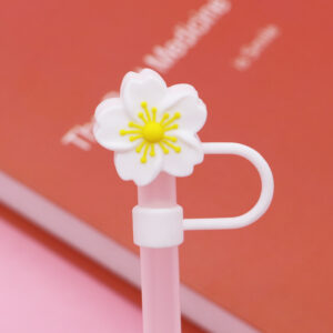 Silicone White Yellow Ruin Begonia 8mm / Bagged without straw