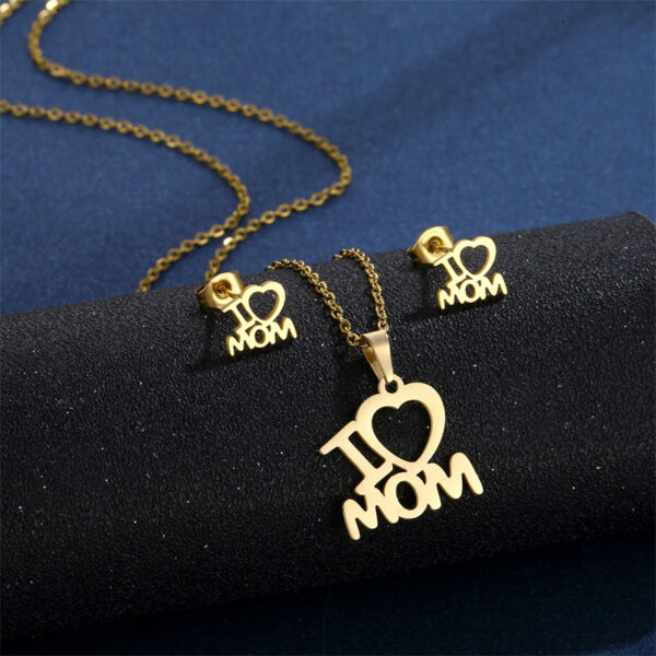 Wholesale Mother's Day Stainless Steel Earrings Jewelry Set