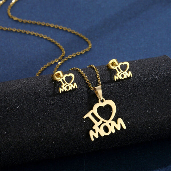Wholesale Mother's Day Stainless Steel Earrings Jewelry Set