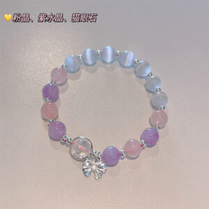 Amethyst Cat's Eye Bow Bracelet