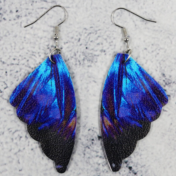 O1CN01wy1th12Kmr0p1MmiD_2214415949600-0-cib Wholesale Butterfly Leather Bionic Butterfly Wings Pattern Symmetrical Double-Sided Printed Earrings
