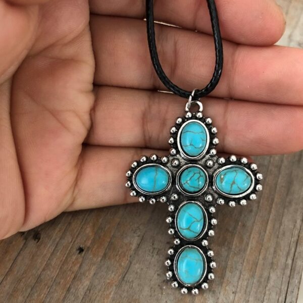 Wholesale Vintage Turquoise Cross Necklace