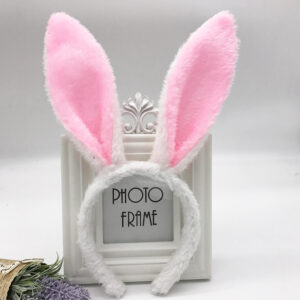 White Powdered Plush Rabbit Ears