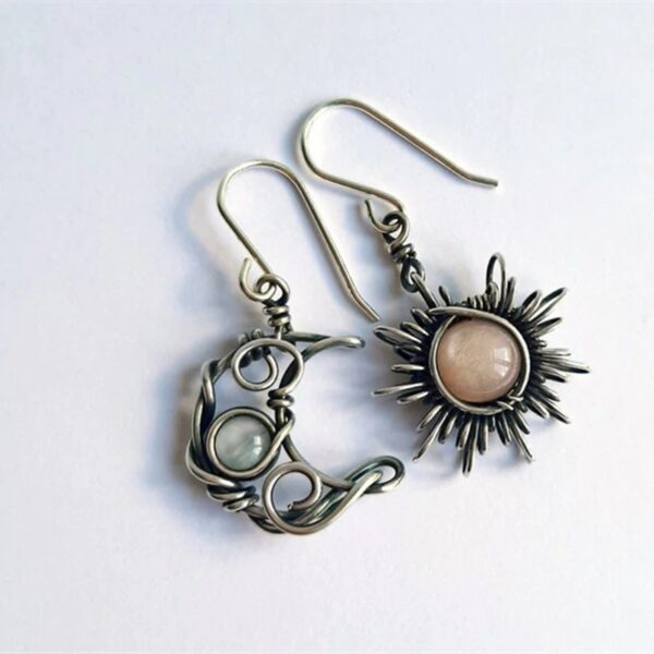 Wholesale Bohemian Wind Vintage Sun Moon Alloy Earrings