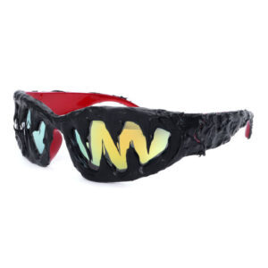 Red frame red film black glue teeth