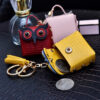 Wholesale Metal Leather Owl Coin Purse Keychain