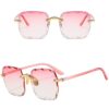 Wholesale Two Color Gradient Square PC Sunglasses