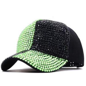 Wholesale Cotton Two-color Patchwork Diamond Studded Baseball Caps