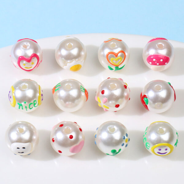 Wholesale Imitation Pearl Hand Painted Oil Drip Jewelry Accessories Beads