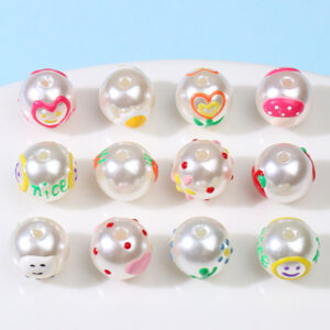 Wholesale Imitation Pearl Hand Painted Oil Drip Jewelry Accessories Beads